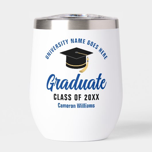 Name des personalisierten Uni-Abschlusses Blue Gra (Vorderseite)