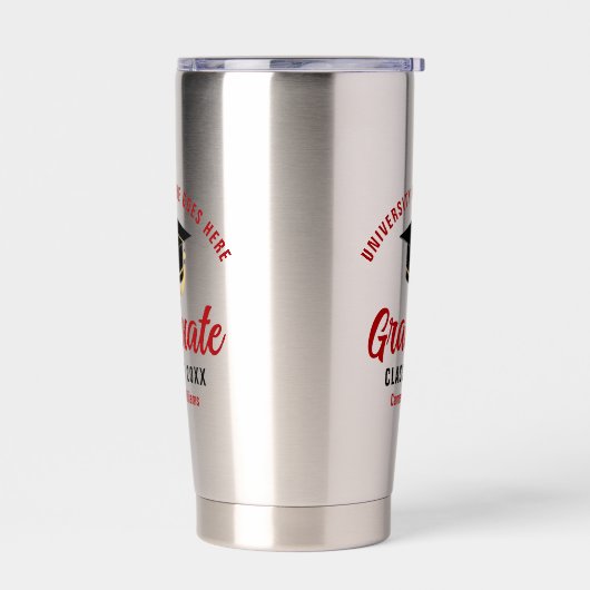 Name des personalisierten Uni-Abschlusses Red Grad Thermobecher (Links)