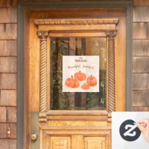 NAME DES PERSONALISIERTEN Watercolor Pumpkin Fensteraufkleber