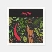 Name des Pfeffermusters, schwarz Serviette (Vorderseite)