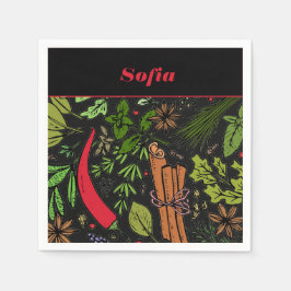 Name des Pfeffermusters, schwarz Serviette