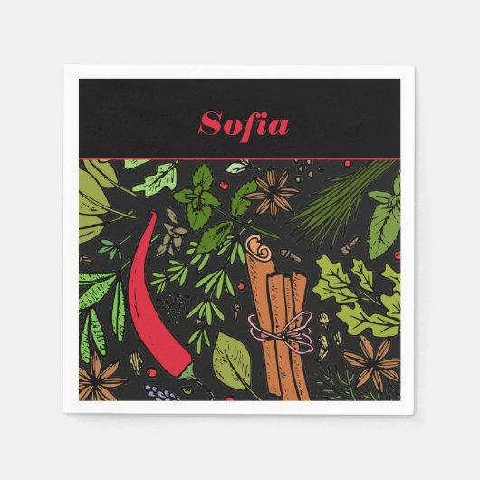 Name des Pfeffermusters, schwarz Serviette (Vorderseite)