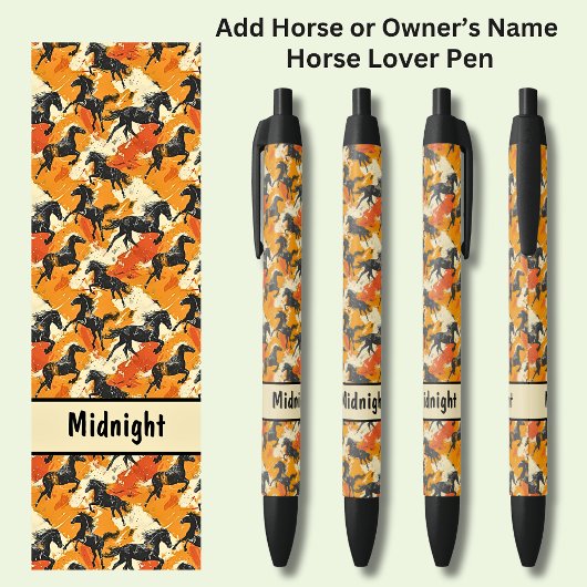 Name des Pferdes oder des Eigentümers, Schwarze Pf Kugelschreiber