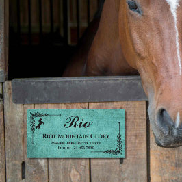 Name des Pferdestalls Besitzer Kontaktinformatione Türschild