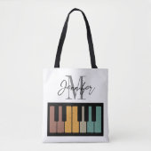 Name des Piano-Monogramms Retro Personalisiert Tasche (Vorderseite)