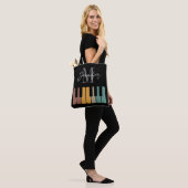 Name des Piano-Monogramms Retro Personalisiert Tasche (Am Model)