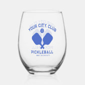 Name des Pickleball-Club-Teams Personalisiert Weinglas Ohne Stiel (Vorderseite)