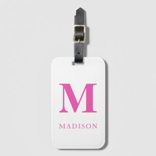 Name des Pink-Monogramms Gepäckanhänger