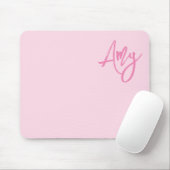 Name des Pinselschreibers Pastell und Rosa Mousepad (Mit Mouse)
