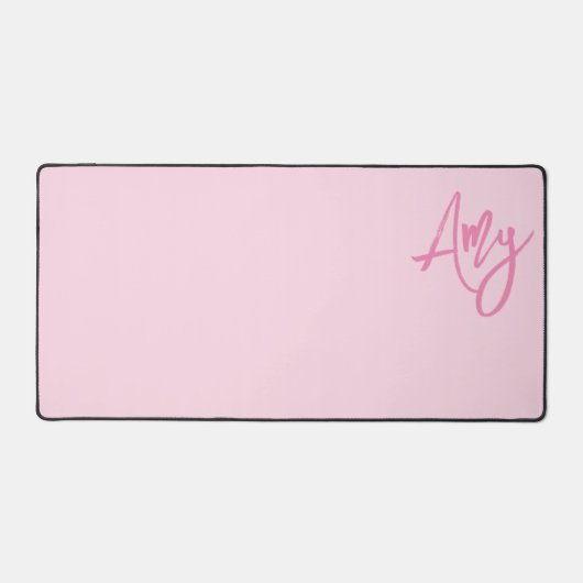 Name des Pinselschreibers Pastell und Rosa Schreibtischunterlage (Vorderseite)