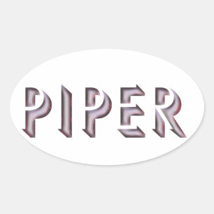 Name des Piper-Aufklebers Ovaler Aufkleber