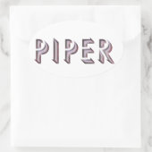 Name des Piper-Aufklebers Ovaler Aufkleber (Tasche)