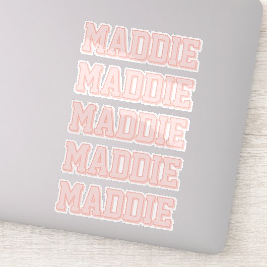 Name des Preppy Peach Aufkleber (Detail)