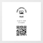 Name des QR-Codemenüs von White Scan Me Fensteraufkleber (Blatt)