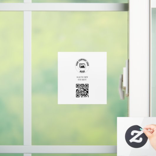 Name des QR-Codemenüs von White Scan Me Fensteraufkleber (Zuhause)