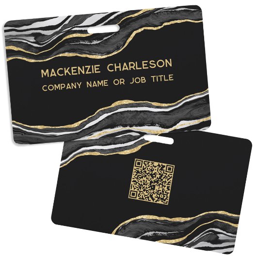 Name des QR-Codes für den Black Marble Agate Geode Ausweis