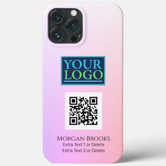 Name des QR-Codes für Logo/Art/Foto, Lila Gradient Case-Mate iPhone Hülle (Rückseite)