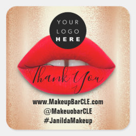 Name des QR-Logos dank Online-Shopping von Red Lip Quadratischer Aufkleber