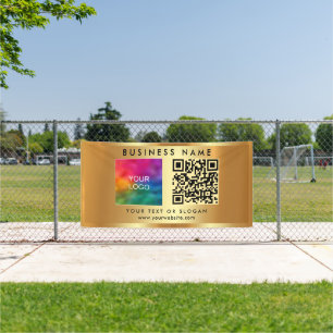 Name des QR-Logos Gold-Vorlage Außenbereich Banner