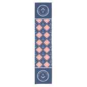 Name des Radmusters des rosa Navy-Anker-Schiffs Kurzer Tischläufer (Vorderseite)