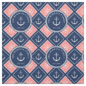 Name des Radmusters des rosa Navy-Anker-Schiffs Stoff (Muster)