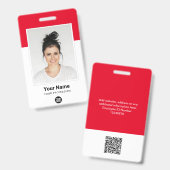 Name des Red Employee-Logos für das große Foto Qr- Ausweis (Vorder- & Rückseite)