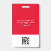 Name des Red Employee-Logos für das große Foto Qr- Ausweis (Rückseite)