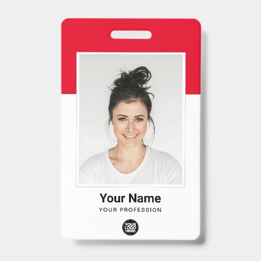 Name des Red Employee-Logos für das große Foto Qr- Ausweis (Vorderseite)