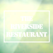 Name des Restaurants auf einer Fensterklammer Fensteraufkleber (Blatt 3)