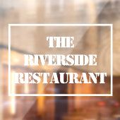 Name des Restaurants auf einer Fensterklammer Fensteraufkleber (Blatt 2)