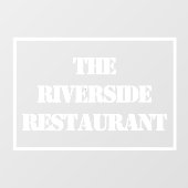 Name des Restaurants auf einer Fensterklammer Fensteraufkleber (Blatt)