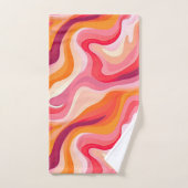 Name des Retro-Monogramms für das abstrakte Wellen Badhandtuch Set (Handtuch)