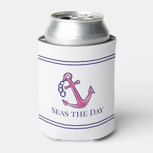 Name des rosa Ankerboots der Nautik Dosenkühler (Kanne Vorderseite)