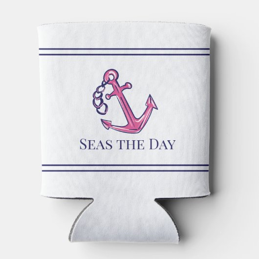 Name des rosa Ankerboots der Nautik Dosenkühler (Rückseite)