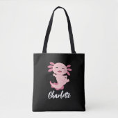 Name des rosa Axolotl Monogramms Tasche (Vorderseite)