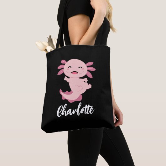 Name des rosa Axolotl Monogramms Tasche (Von Nahem)