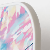 Name des rosa Gefärbte Krawatte-Skripts Pickleball Schläger (Linke Seite)