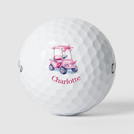 Name des rosa Kartons Golfball (Vorderseite)