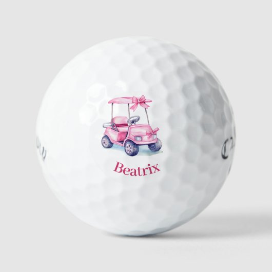 Name des rosa Kartons Golfball (Vorderseite)