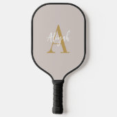 Name des rosa Monogram-Skriptes Pickleball Schläger (Rückseite)