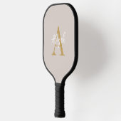 Name des rosa Monogram-Skriptes Pickleball Schläger (Links)