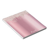 Name des rosa Tropfens Notizblock (angewinkelt)