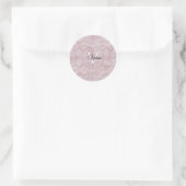 Name des rosa Watercolor-Batik-Monogramms Runder Aufkleber (Tasche)