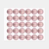 Name des rosafarbenen Glitzer Tropfen Etiketten (Blatt)