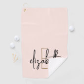 Name des rosafarbenen Monogrammes Golfhandtuch (Insitu)