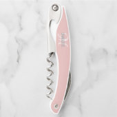 Name des rosafarbenen Monogrammes Kellnermesser (Vorderseite)