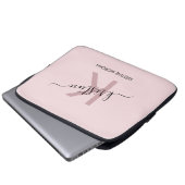 Name des rosafarbenen Monogrammes Laptopschutzhülle (Vorne Knopf)