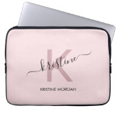 Name des rosafarbenen Monogrammes Laptopschutzhülle (Vorderseite)