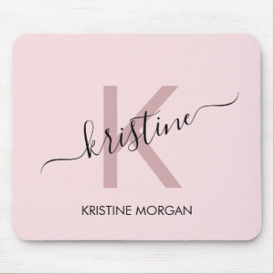 Name des rosafarbenen Monogrammes Mousepad