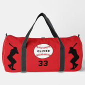 Name des roten Baseball-Balls-Spielers Duffle Bag (Vorderseite)